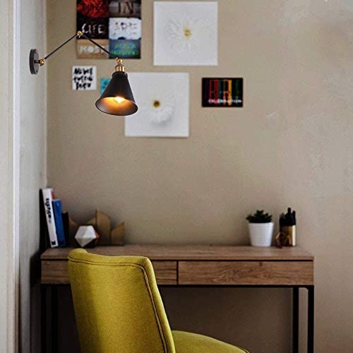 Lámpara de pared industrial americana articulada para iluminación de loft e27 3