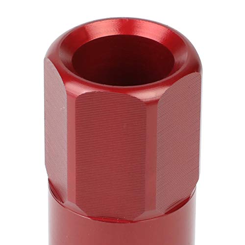 Image of J2 Engineering 16Pcs 7075 Aluminum Open End M12 x 1.25 Lug Nuts w /4Pcs Lock Nuts & Key, Red, Fit Conical Seat, LN-T7-010-125-RD