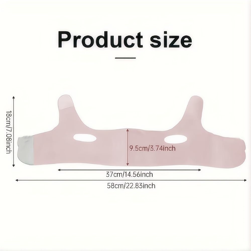 Face Slimming Mask, Breathable Mesh Design，V Line Face Lifting Strap and V Line Face Shaping Belt - Chin and Cheek Lifting Bandage for V Face Lift - Sleeping Mask Strap for Women - Beige - Image 4