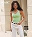 BRABIC Bodysuit Shapewear for Women Tummy Control Panties Seamless Sleeveless Tops V-Neck Camisole Jumpsuit (Green Brief, X-Large/XX-Large)
