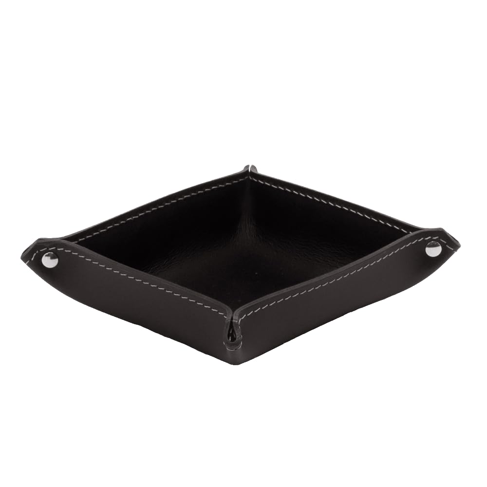 LIMAC Design ASCANIO Set da scrivania in cuoio, sottomano di design, organizer con antiscivolo, accessori per ufficio, portapenne, svuotatasche, Prodotto in Italia. (Marrone Scuro, Set 4 pz.)