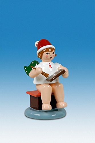 Ange de Noël en bois Erzgebirge figurine de boulanger 6 cm