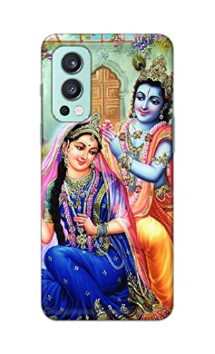 Image of Printed Hard Back Cover Case for OnePlus Nord 2 5G Back Cover (Radha Krishna) -1803