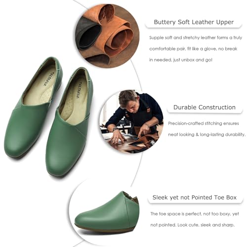 Women's Classic Comfort Dress Shoes Casual Leather Loafers Flats Cute Versatile Slip-Ons Everyday Work Shoes3