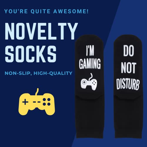 Petrass Dad Husband Grandpa Birthday Gifts, Idea Gifts From Daughter Wife For Fathers Day Christmas, Novelty Socks Present For Men Im Gaming Do Not Disturb,Xl thumb #2