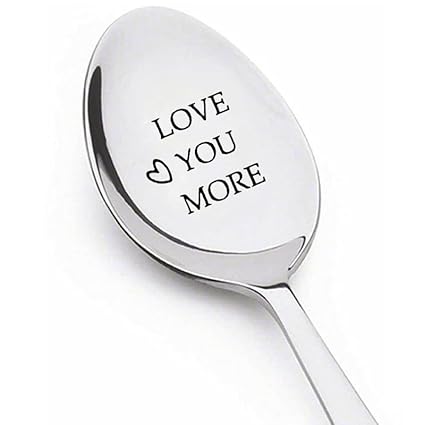 Christmas Birthday Gifts for Couple Best Friend Love You More Gifts Spoon for Grandma Husband Wife Anniversary Valentines Day Gift for Girlfriend Boyfriend Coffee Tea Spoons