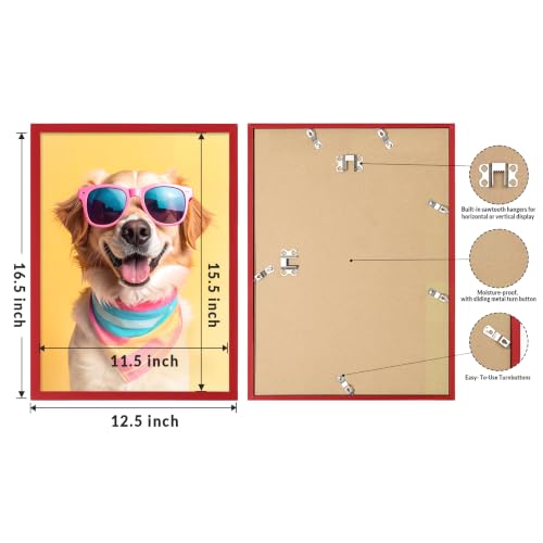 Image of LaVie Home 12x16 Picture Frame for Wall Display, 12x16 Red Picture Frame with HD Plexiglas, 12 x 16 Poster Frame 1 Pack, Display Frame for Vertical or Horizontal, Classic Collection