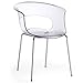 Scab Designer Stuhl Miss B Antishock mit Chrombeinen Kunststoff transparent