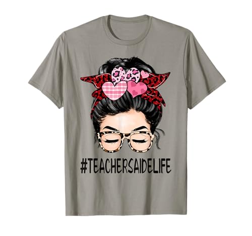 Maestros Ayudan Día de San Valentín Mujeres Desordenado Bun Apreciación Camiseta