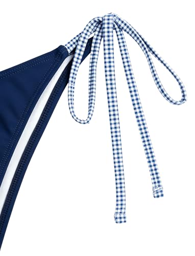 Image of ZAFUL Women's Polka Dot Bikini Set Double Layer Halter Swimsuit Colorblock Side Tie 2 Piece Bathing Suit