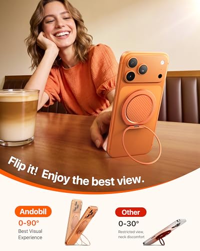andobil [2026 Ultra-Thin] Magnetic Phone Ring Grip for MagSafe, Orange - image 6