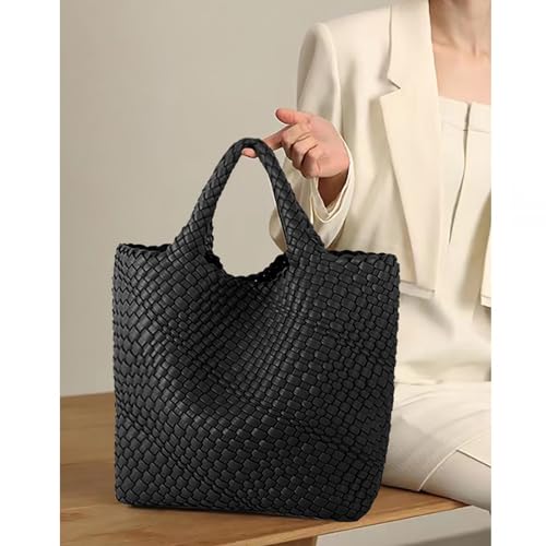 Image of JINMANXUE Fashion Woven Bag Shopper Bag Travel Handbags and Purses Women Tote Bag Large Capacity Shoulder Bags
