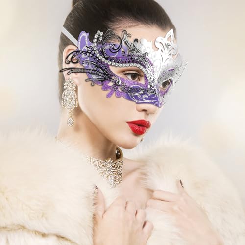 Image of Coddsmz Couple Masquerade Mask Set - Venetian & Mardi Gras Mask for Women & Men
