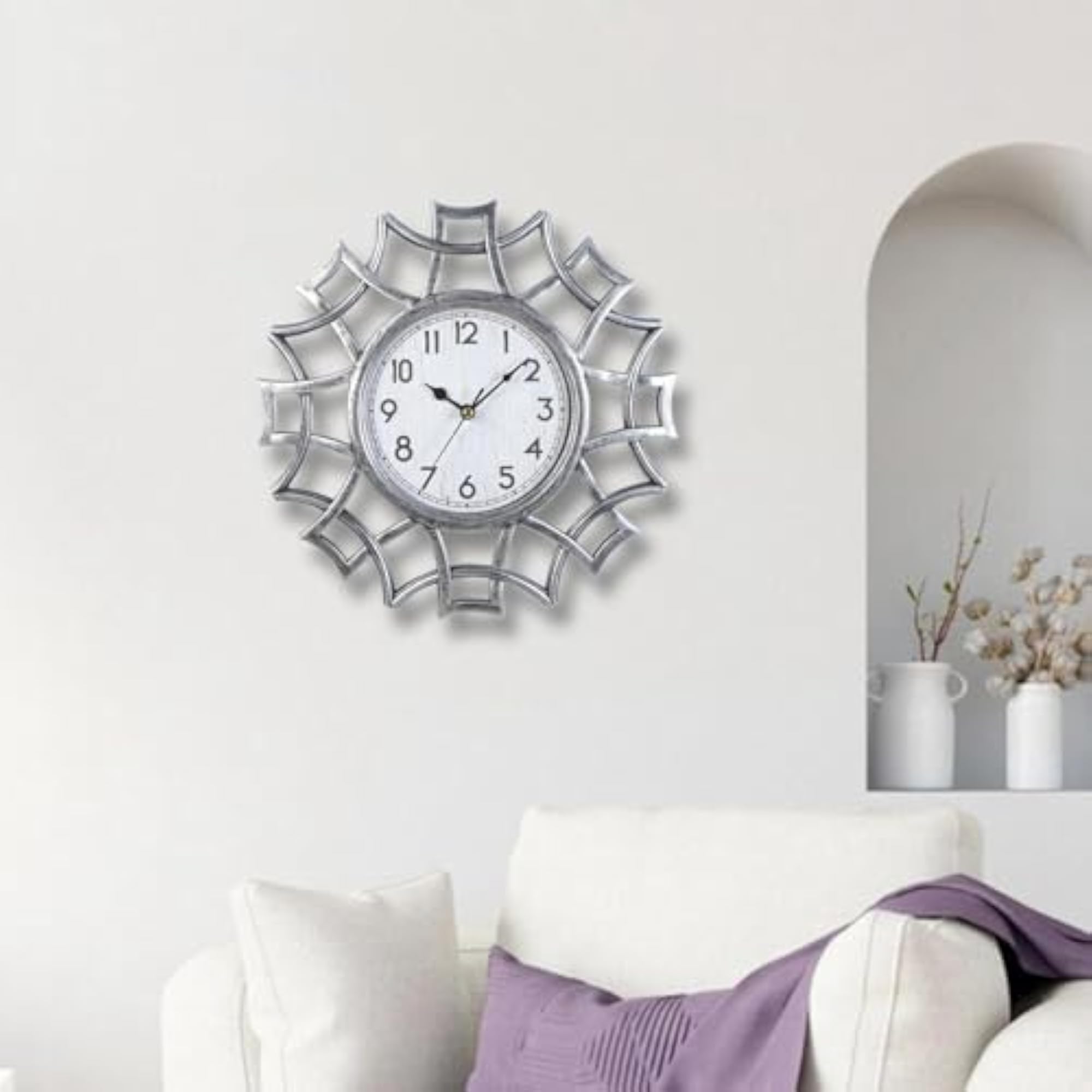 Retro Design Small Mute Wall Clock for Kitchen Decor, 10 inch