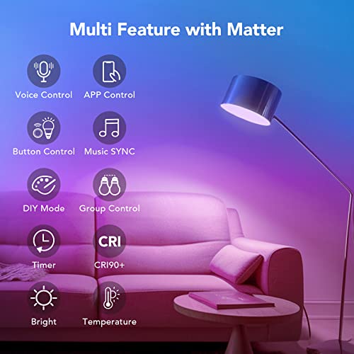 Orein OS10004-RGBTW-NA-4 Matter Smart Light Bulb, Smart Light Bulbs Work With Apple Home thumb #7