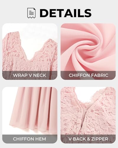 Image of Talisea Plus Size Formal Wedding Dresses - Gowns Evening Prom Elegant V Neck Long Sleeve Lace Chiffon Long Maxi Dress