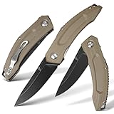 TRENZ A2 Steel EDC Tactical Knife Titanium Coated Blade, Hardness 60-61HRC, Vacuum Deep Cryogenic...