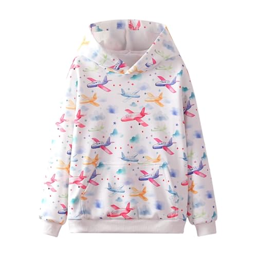 Image of WELAKEN Girls and Toddlers' Pullover Printed Hoodie Sweatshirt with Kangaroo Pocket