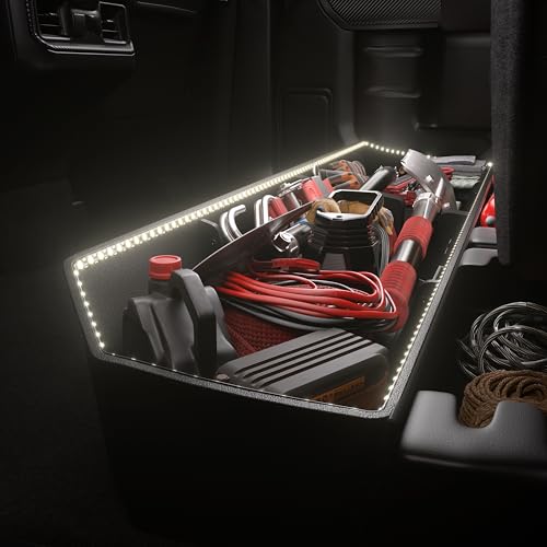 KitsPro 18-Gallon Lighted Underseat Storage for 2015-2026 Ford F-150 SuperCrew & 2017-2026 F-250/F-350 Super Duty 3D Laser Scanned Modular ABS Box with Integrated Light Strip Waterproof