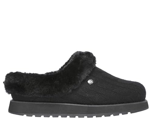 Skechers Skechers Women's BOBS Keepsakes - Ice Angel Mule Slipper, Black/Black, Size 7.5