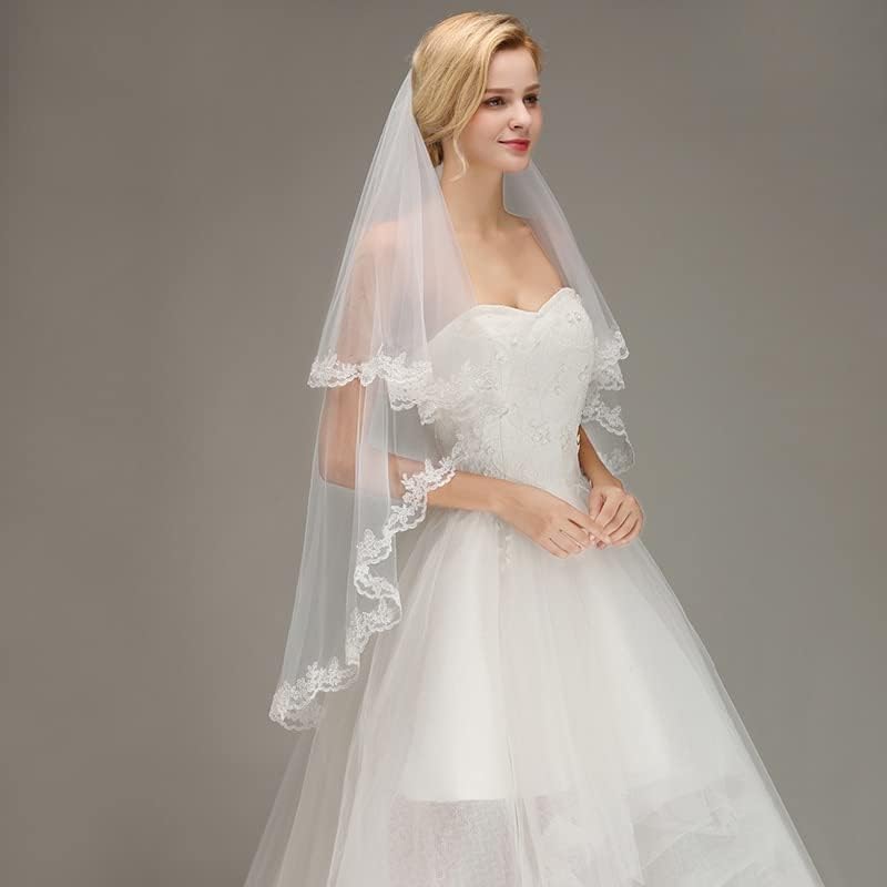 Veli Corti in Tulle da Sposa con Pettine Velo da Sposa Velo da Spalla Elegante 2 Strati Velo da Testa per scattare Foto Velo da Sposa in Tulle
