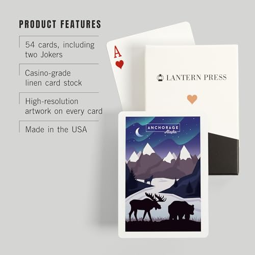 Baraja de Poker 52 Cartas Anchorage Alaska Northern Lights miniatura 3