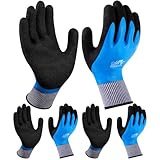 flintronic 100% Waaserdichte Arbeitshandschuhe, 3 Paar Wassdichte Handschuhe für Herren und Damen,...