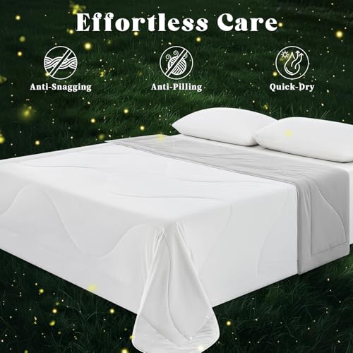 Image of Cooling Comforter Twin Size, Double-Sided Cooling Blanket for Hot Sleepers & Night Sweats, Arc-Chill Q-Max > 0.4 Breathable Ice Blanket, Lightweight Cold Comforter (68''x90'', White)