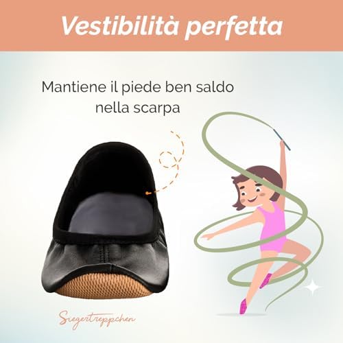 Scarpe Da Ginnastica In Pelle Siegertreppchen - Bianche Per Danza E Fitness, Taglie 24-40 - Foto 8