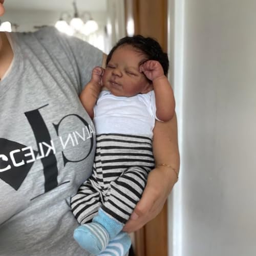 Muñeco Reborn Bebé Negro Silicona 19 Pulgadas Realista miniatura 2