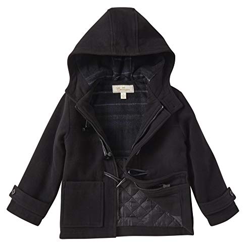 Cremson Boys Classic Wool Look Winter Duffle Toggle Jacket Dress Coat Scarf Hood2