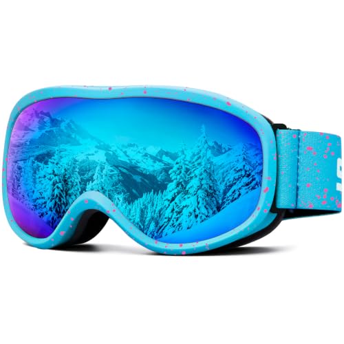 SPOSUNE Boys Girls Ski Goggles, Kids Age 5-14 Snow Goggle,Dual-Len Anti-Fog