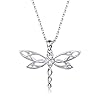 MANBU-Sterling-Silver-Dragonfly-Earrings-Bracelet-Necklace-Celtic-Jewelry-Gifts-for-Women-Dragonfly-Lovers MANBU Sterling Silver Dragonfly Necklace for Women: Celtic Infinity Dragonfly Pendant Christmas Jewelry Gifts for Dragonfly Lovers (Antiqued dragonfly)