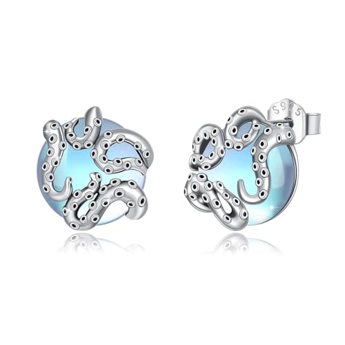 Bijoux océan : offrez la pieuvre argent et sa pierre de lune