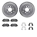 Dynamic Friction Company Rear Brake Rotors-Drilled and Slotted-Silver with 5000 Advanced Brake Pads includes Hardware 7512-11016