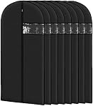 PEVA Garment Bags for Hanging Clothes (8-Pack, 43 Inch) - Reusable Black Suit Bags with Clear Window for Closet Storage & Travel