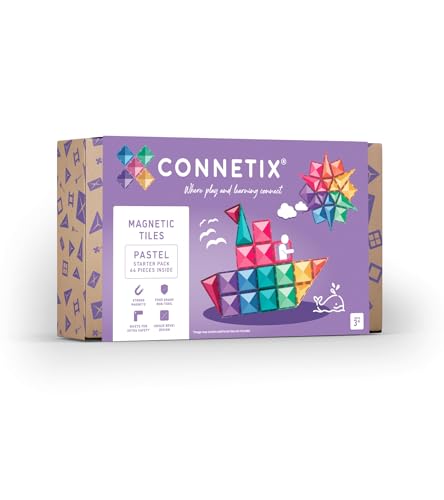 CONNETIX Pastel 64-Piece Magnetic Tiles Starter Set