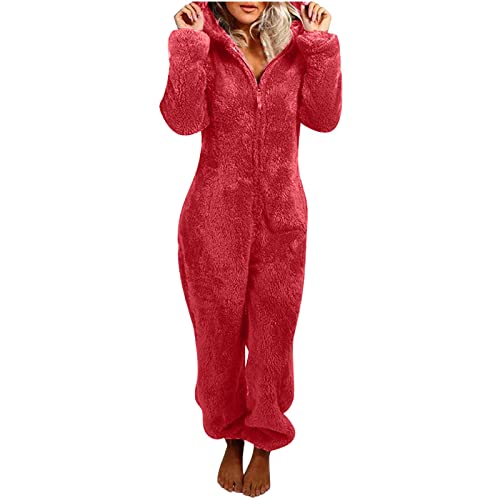 Amazon.com: Adult Onesie Pajama for Women Cute Fluffy Winter One