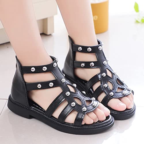 Toddler Baby Kid Little Girl High Top Sandals Open Toe Anti Slip Outdoor Sandals Summer (Black, 11.5 Little Child)3