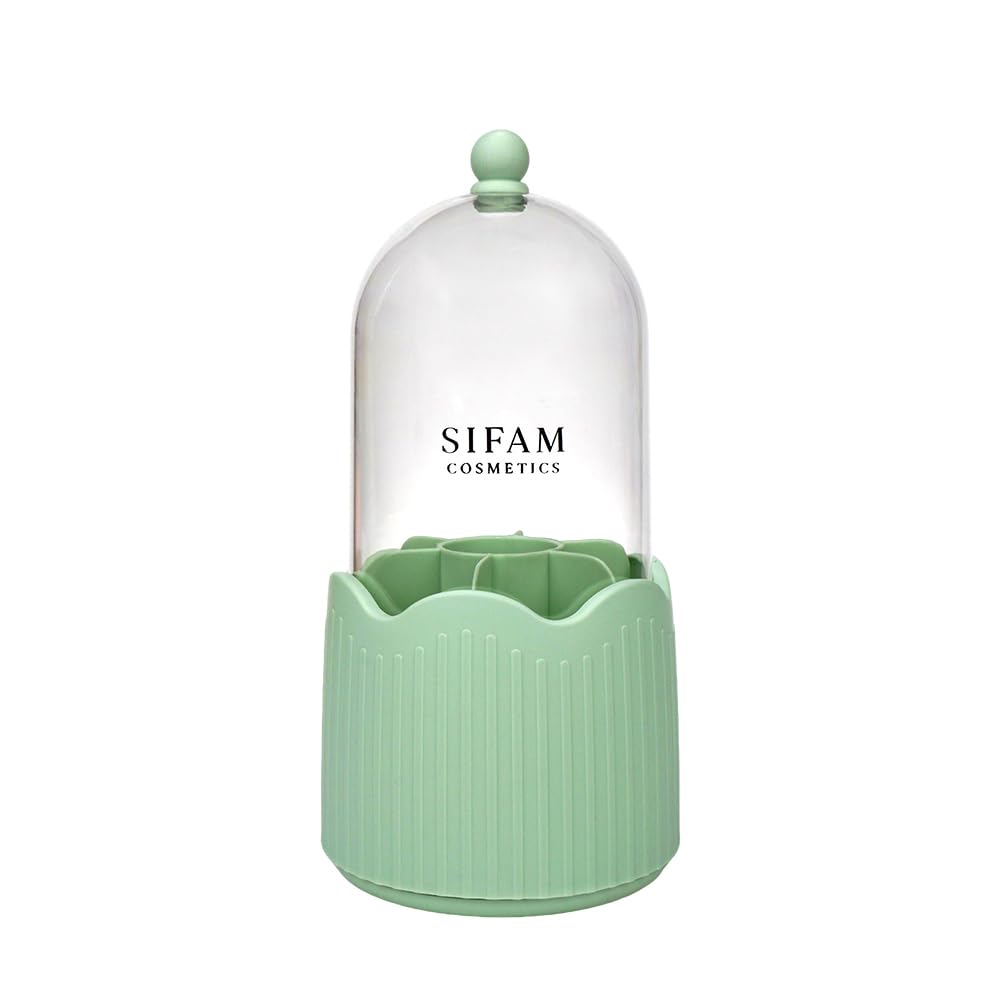 Sifam Cosmetics Green Sifam Elegant 360° Makeup Brush Organiser With Dustproof Cover (Green)