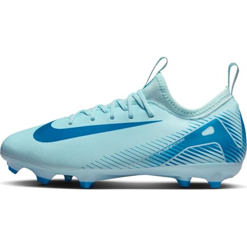 Nike Jr. Mercurial Vapor 16 Academy Little/Big Kids' MG Low-Top Soccer Cleats (FQ8392-400, Glacier Blue/Blue Orbit) Size 1.5