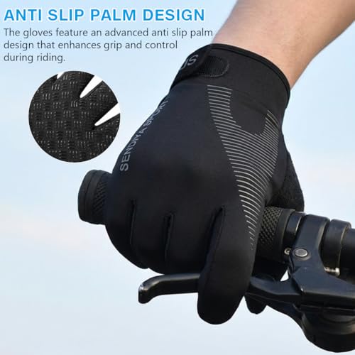 Image of PROBEROS Sun Protection Gloves, UV UPF 50+ Summer Gloves for Men Women, Breathable Ice Silk Cool Anti-Slip Touch Screen Design, Fashion Outdoor Sport Cycling Gloves for Motorcycle, Bike, Riding - XL