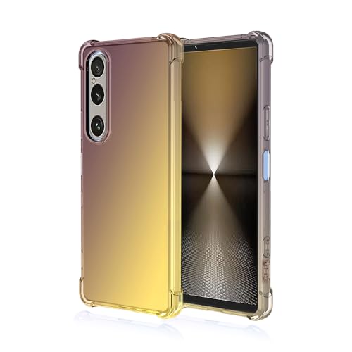 KOOLRIVER�EFor Xperia 1 VIII �P�[�X �O���f�[�V���� �J�o�[ �ϏՌ� TPU �\�t�g �p �ی� �R�[�i�[�o���p�[ For �G�N�X�؃��A1 ������� �X�}�z�J�o�[(�u���b�N�S�[���h)
