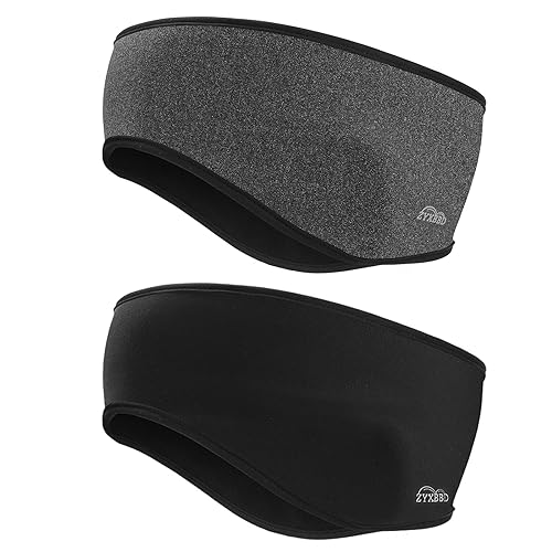 Fleece Ohrenwärmer Stirnband - Doppelschicht Winddichtes Warmes Winter Sport Stirnbänd Ohrenschutz Headband für Laufen, Jogging, Wandern, Yoga, Skifahren, Radfahren 2 Stück