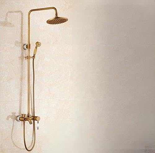 Douche pluie laiton antique Gowe : robinet mitigeur mural haut de gamme pour baignoire
