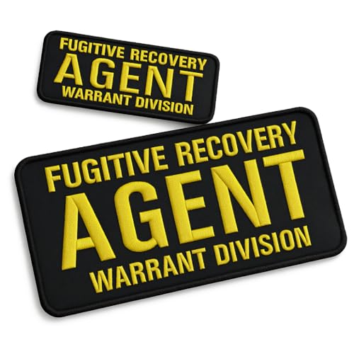 Moordyses Embroidered Patches Fugitive Recovery Agent Warrant Division for Uniforms, Backpacks, Vest, Jackets end Cap One Small and One Large 4