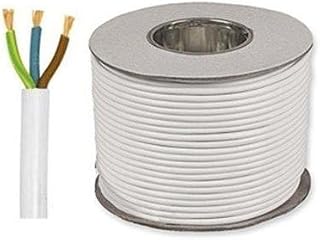 White 3183Y 3 Core 0.75mm 6 Amp PVC Flexible Cable Cut To Length Flex (5 Meters)