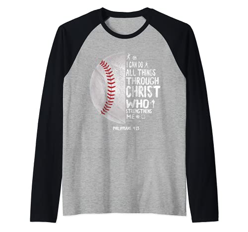 Je Peux Tout Faire Par Le Christ Philippiens Softball Manche Raglan