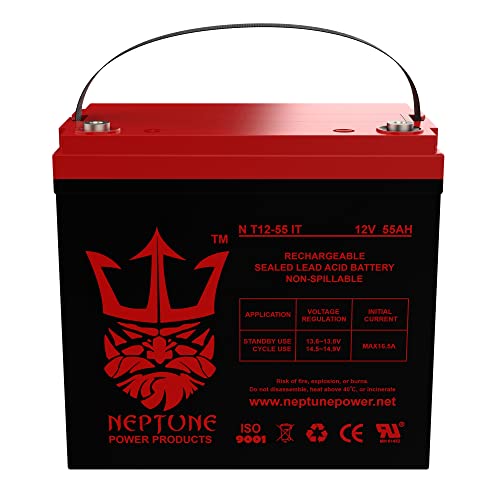 Neptune 12V 55Ah AGM/GEL Deep Cycle Battery for RENOGY PV Solar Panels - Thumbnail 2