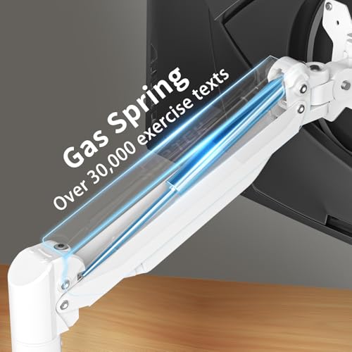 Image of Suptek Monitor Mount Gas Spring Monitor Arm Desk Mount Fully Adjustable Fits 17 20 22 23 24 26 27 32 35 inch Monitors Weight Capacity up to 24.25 lbs, White